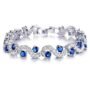 Royal Blue Crystal CZ Silver Plated Stylish Bracelet