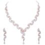 American Diamond CZ Rose Gold Plated Designer Necklace Set with Earrings