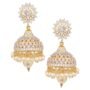 American Diamond CZ Traditional Ethnic Pearls Gold Plated Jhumka Earrings