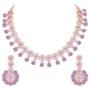 Kundan and American Diamond Necklace Jewellery Set with Earrings