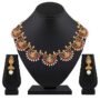 18k Gold Plated Traditional Temple Choker Necklace Wedding Party Stylish Jewellery Set - Image 2