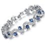 Royal Blue Crystal CZ Silver Plated Stylish Bracelet - Image 2