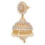 American Diamond CZ Traditional Ethnic Pearls Gold Plated Jhumka Earrings - Image 3