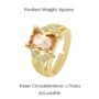 Yellow Sapphire Style Big Yellow Crystal Golden Ring for Women and Girls - Image 5